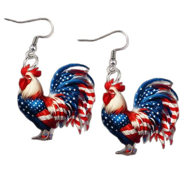 Women's eye-catching statement earrings can shape with flag motif Kalsten