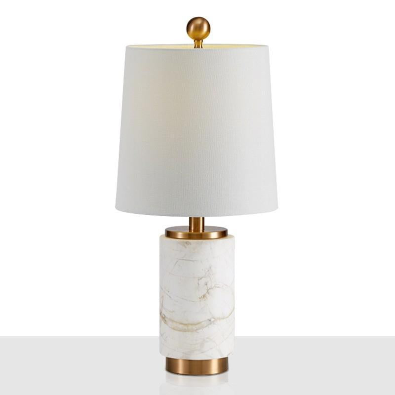 Marble Table Lamp with Gold Accents