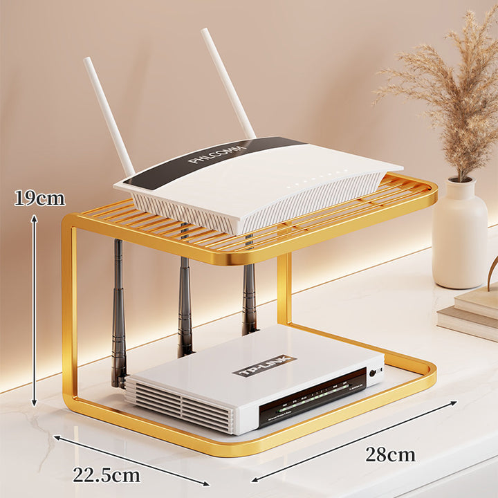 Ventilated Desktop Router and Modem Stand Organizer