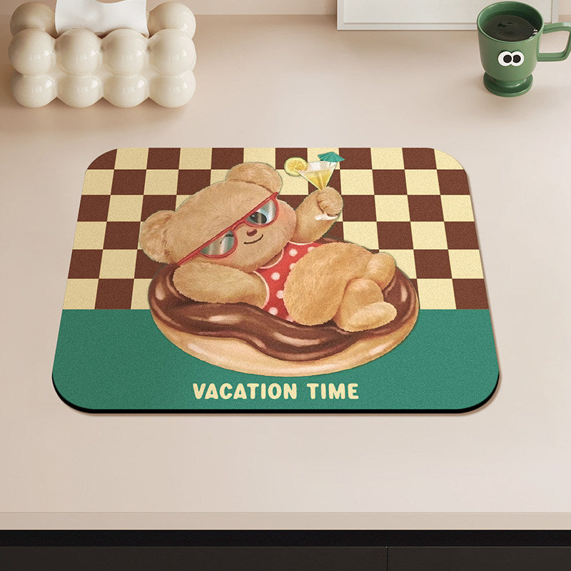 Cute Bear-Themed Kitchen Mat