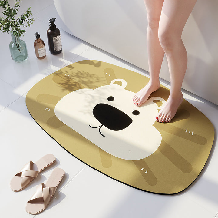 Cartoon Beer-Theme Soft Bath Mat