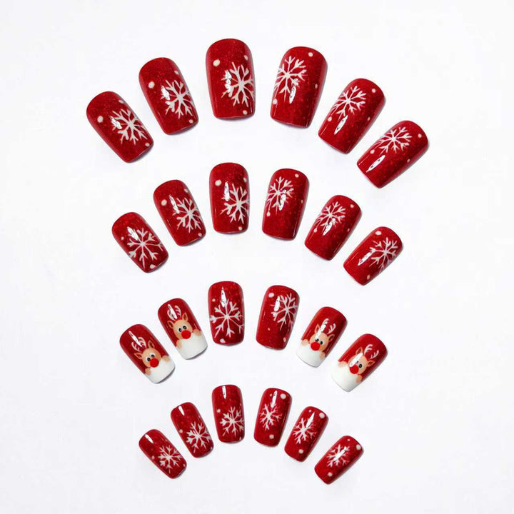 Artificial nails with festive reindeer design Kalsten