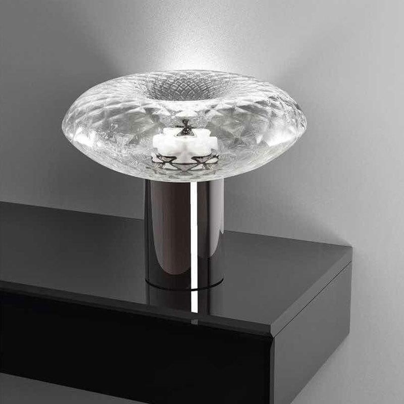 Decorative Glass Table Lamp with Geometric Design