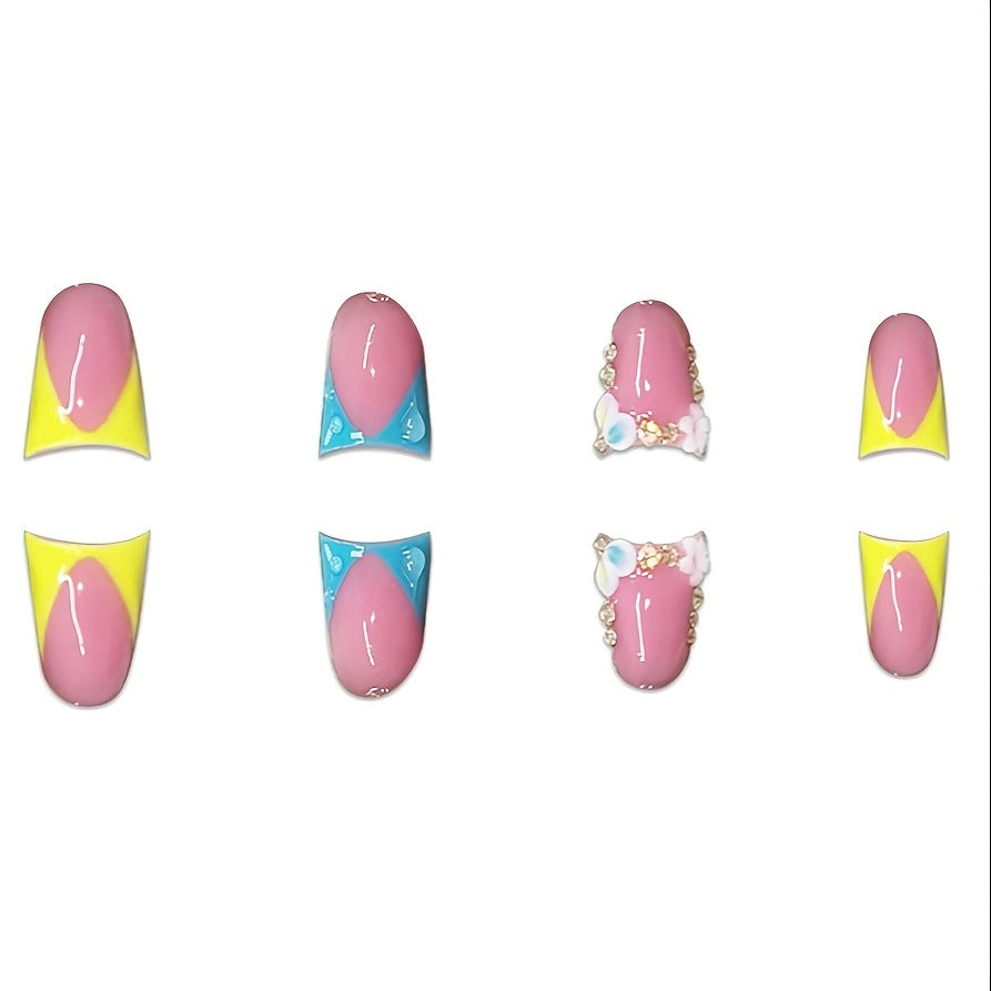 Decorative Press-On Nails with Rhinestone Accents Kalsten