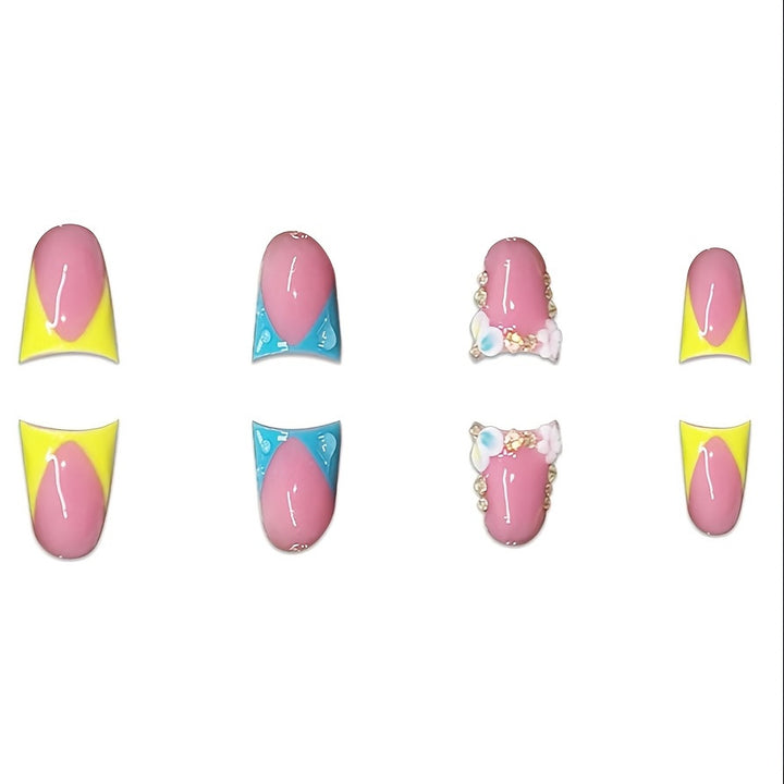 Decorative Press-On Nails with Rhinestone Accents Kalsten