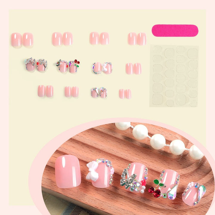 Acrylic nail set with sparkling 3D elements Kalsten