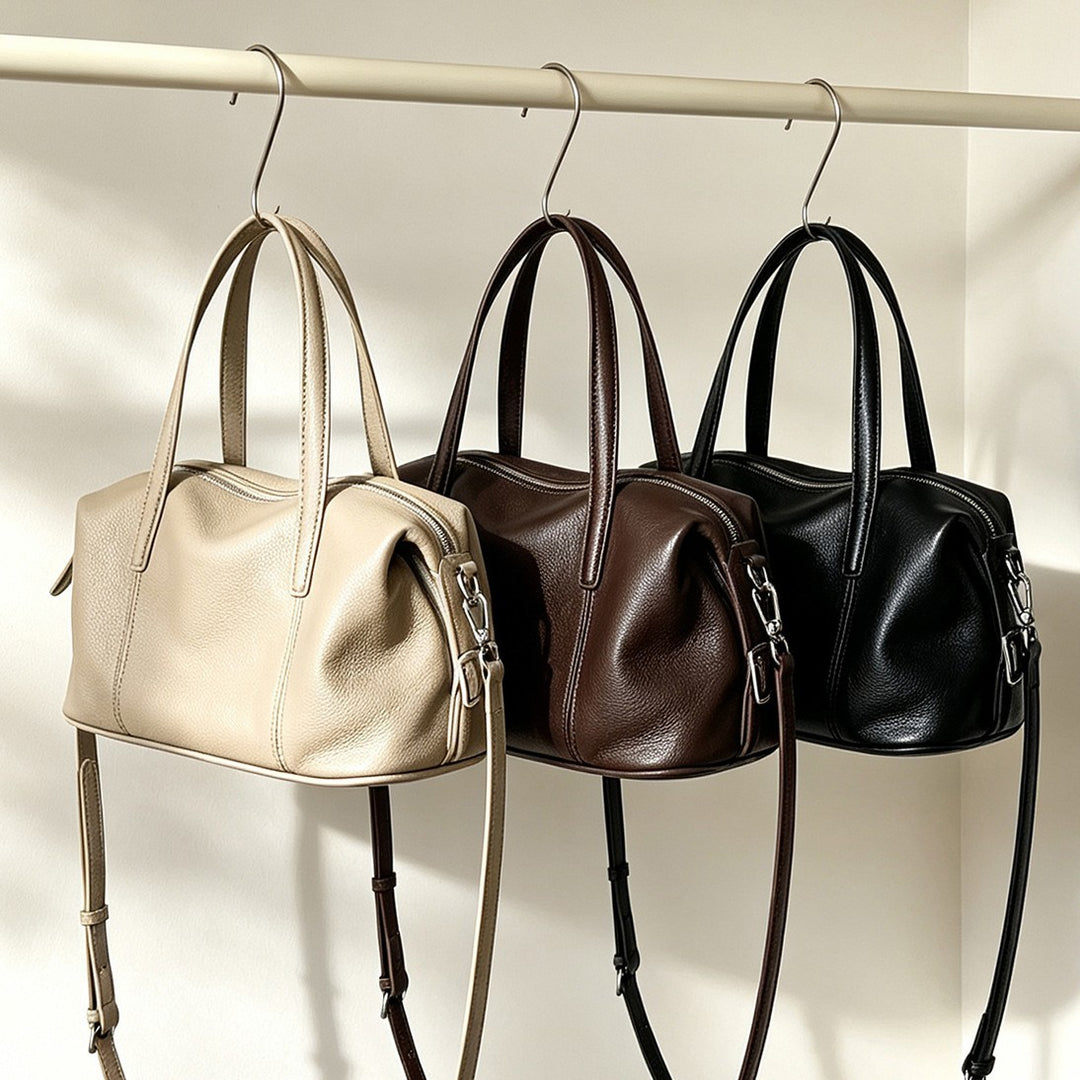 Structured Barrel Top-Handle Satchel with Removable Crossbody Strap