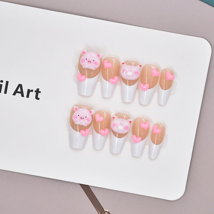 Glamorous Heart-Themed Press-On Nail Set Kalsten