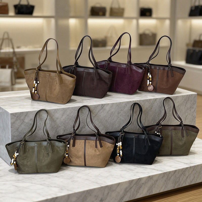 Chic Suede Tote Handbag