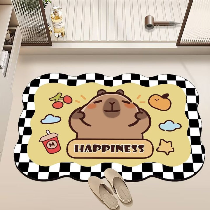 Playful Cartoon Design Bath Mat