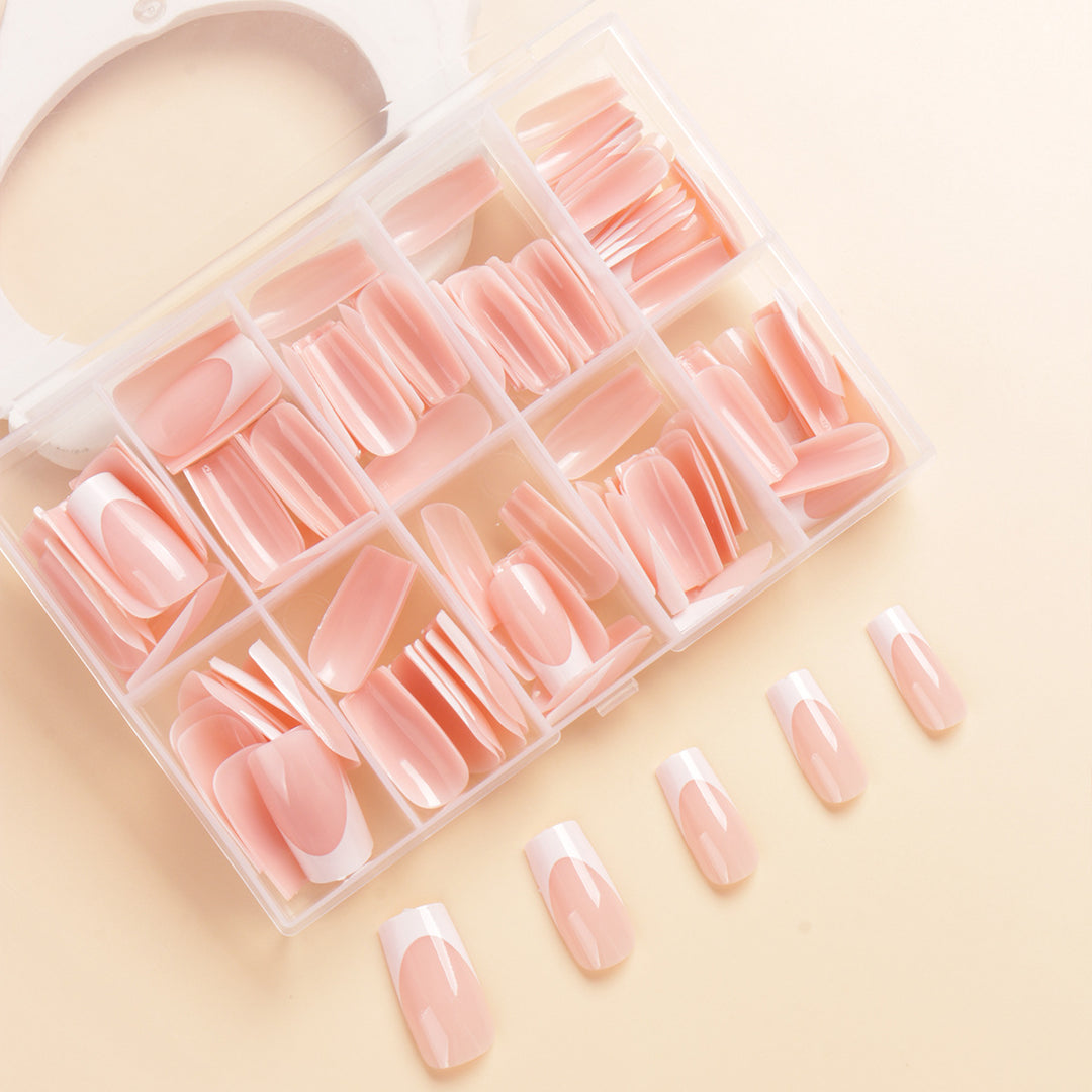 Premium Long-Length French Tip Press-On Nail Set Kalsten