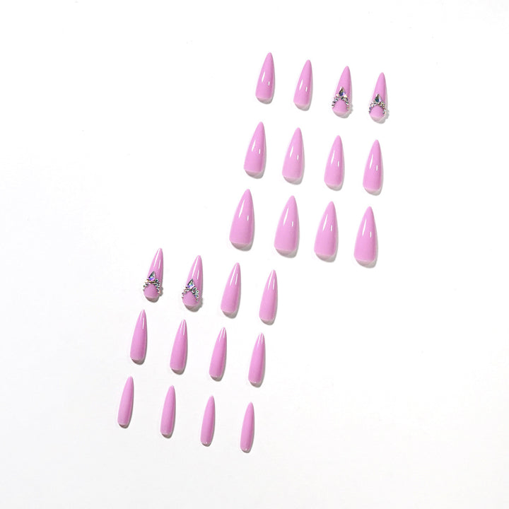 Glamorous stiletto nails with rhinestone decoration Kalsten
