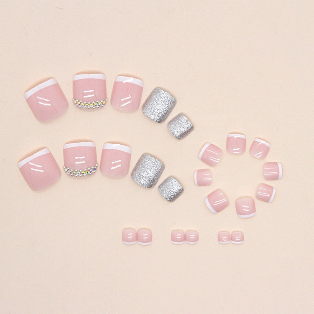 Decorative Rhinestone-Accented Toe Nail Art Kalsten