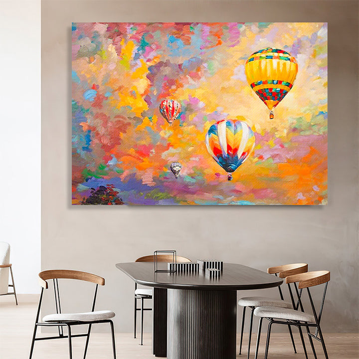 Colorful Hot Air Balloon Canvas Artwork