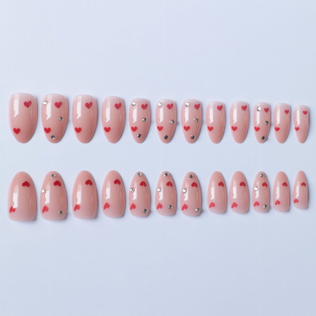 Love-Themed Acrylic Nail Art Design