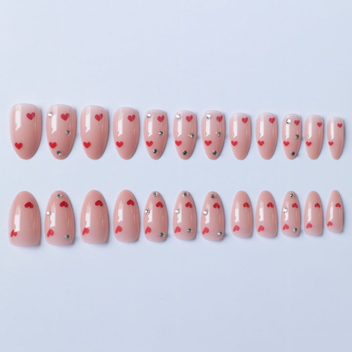 Love-Themed Acrylic Nail Art Design