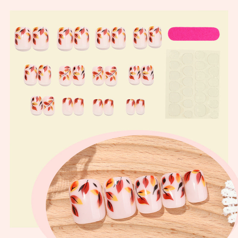 Artistic Autumn Leaf Press-On Nail Set kalsten