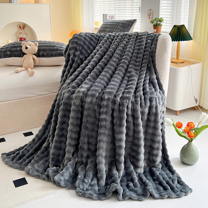 Women Plush Bedspread with Textured Design Kalsten