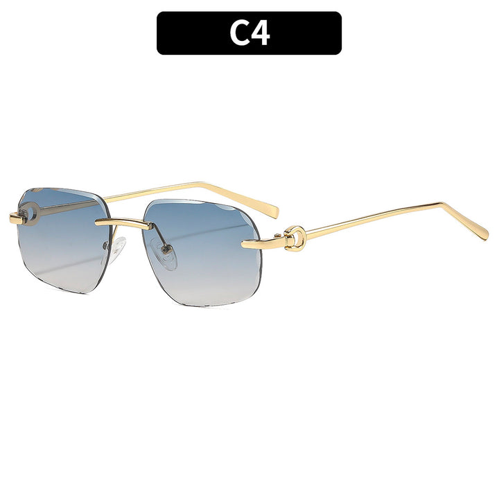 Geometric Frame Sunglasses with Adjustable Nose Pads