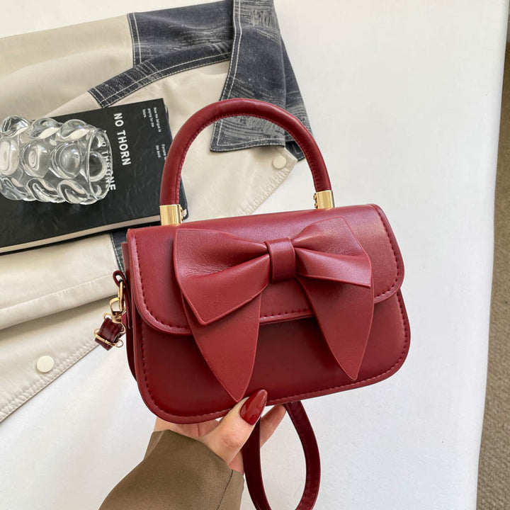 Bow-Accent Structured Handbag