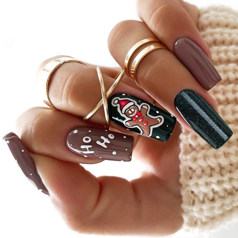 Artificial nail set with festive winter theme Kalsten