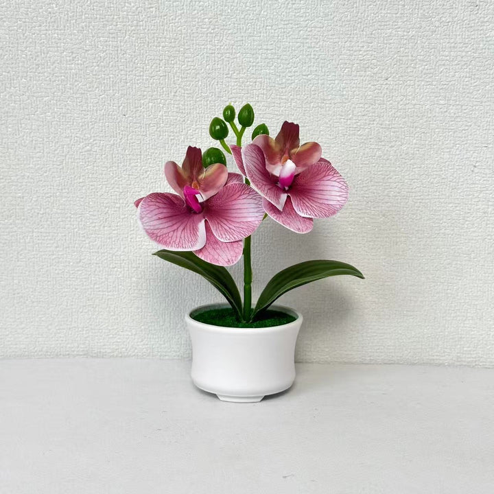 Elegant Artificial Orchid Plant Arrangement for Indoor Decor