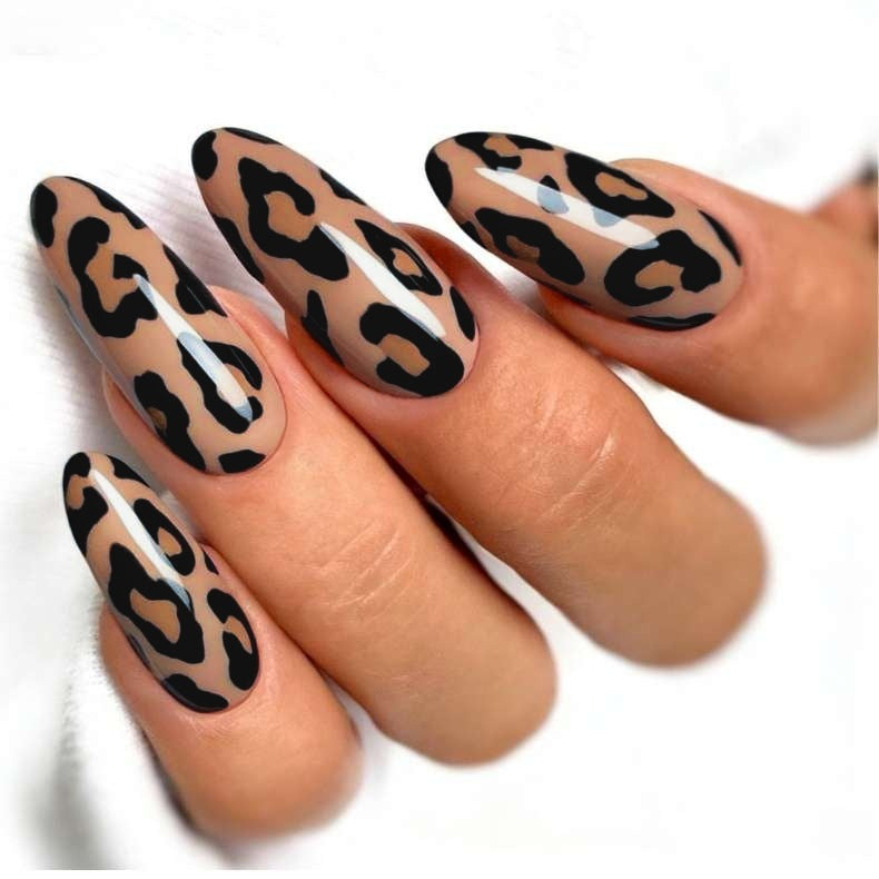 Stylish Leopard Print Press-On Nails Kalsten