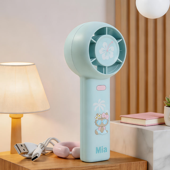 Women's Portable Handheld Fan with Ergonomic Design and Cute Kalsten  Motif
