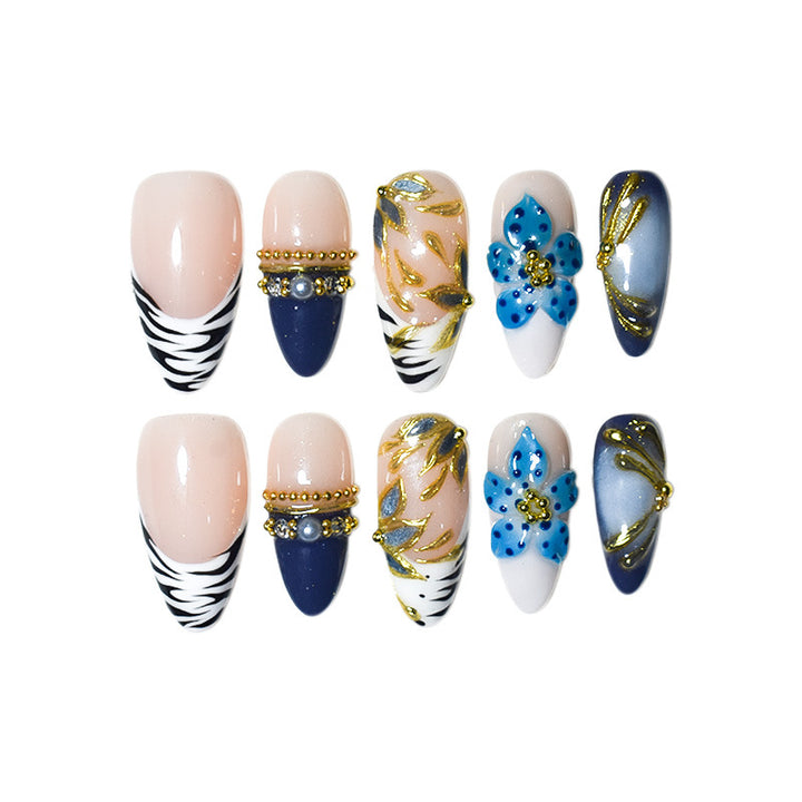 Elegant Artistic Press-On Nail Extensions Kalsten