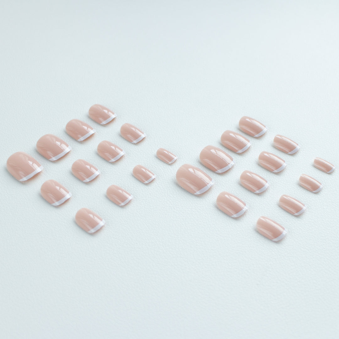 Elegant French Tip Gel Nail Art Set