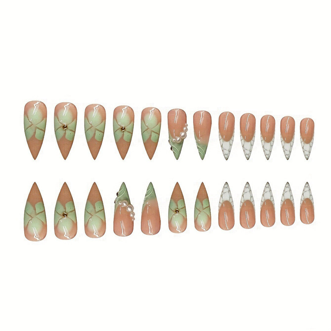 Decorative Stiletto Press-On Nail Extensions Kalsten