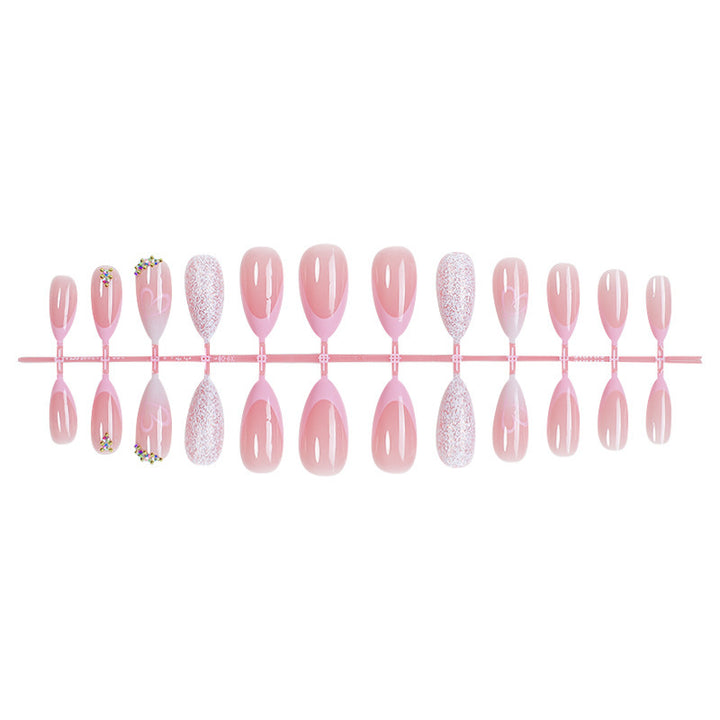 Artificial nail set with glitter and flower decorations Kalsten