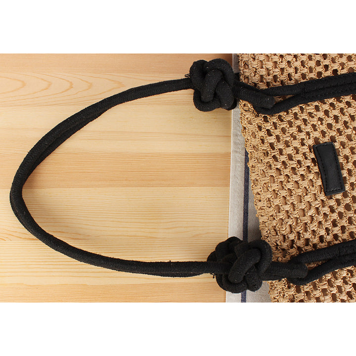 Trendy Bast tote bag with decorative faux leather straps Kalsten
