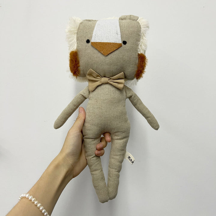 Handmade Organic Linen Long‑Leg Bunny Soft Toy