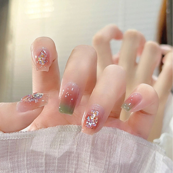 Premium Glitter Ombre Press-On Nail Set Kalsten