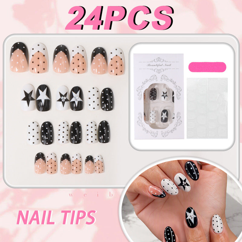 Artistic Star-Patterned Press-On Nail Tips Kalsten