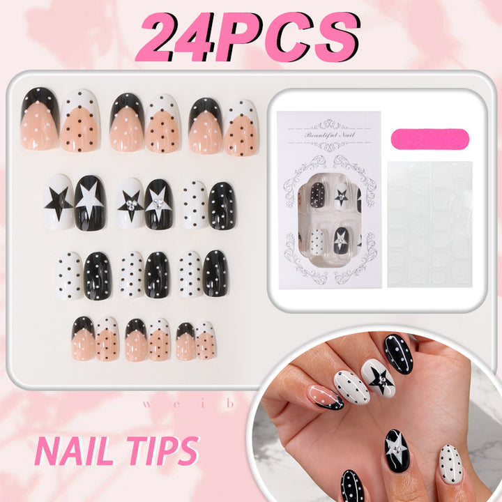 Artistic Star-Patterned Press-On Nail Tips Kalsten