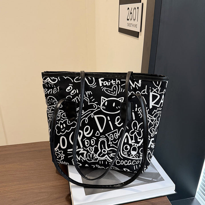 WoArtistic Graphic Print Shoulder Tote Bag Kalsten