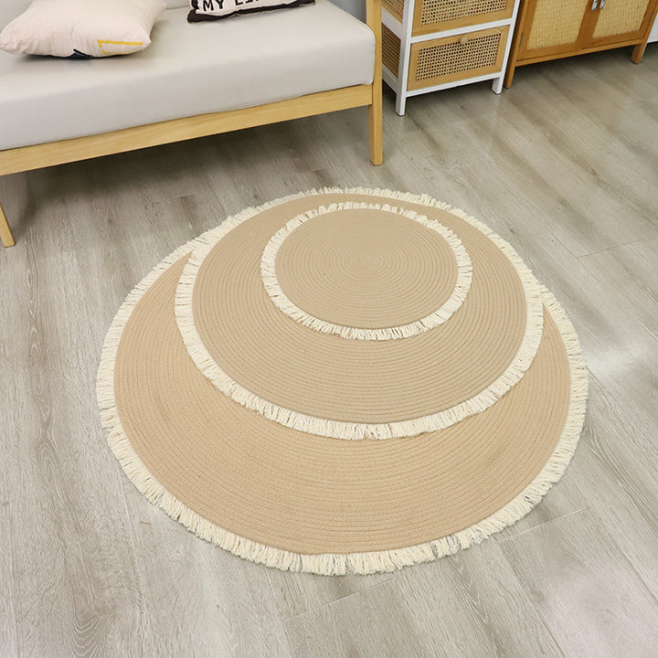 Round Jute Rug with Fringes Kalsten