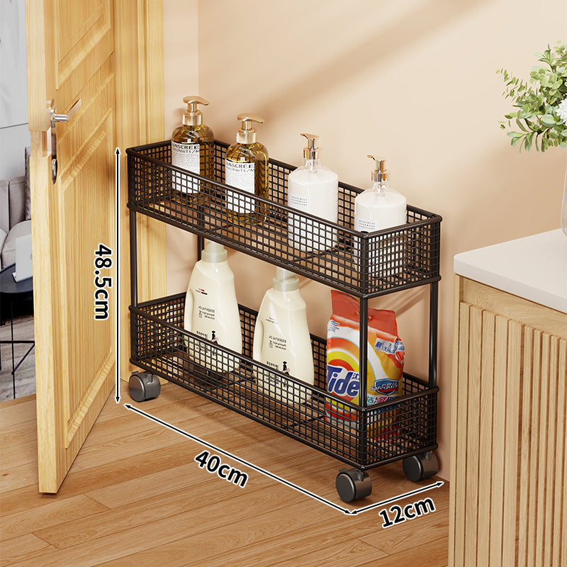 Slim Narrow Pull-Out Mesh Storage Organizer for Cabinet and Door Gap