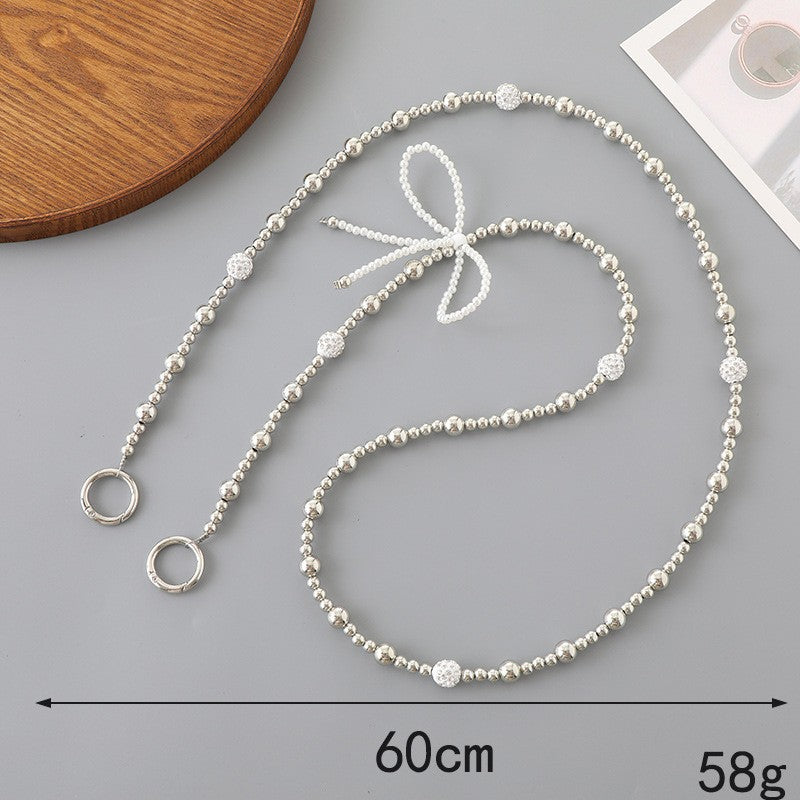 Elegant Pearl and Chain Necklace Kalsten