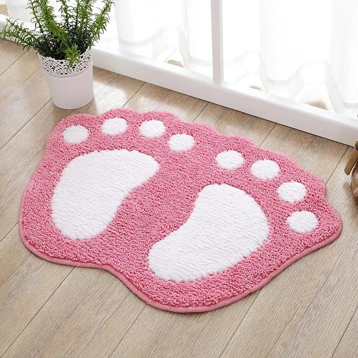 Cute Cartoon Footprint Bath Mat Kalsten