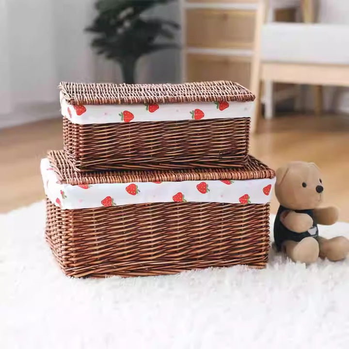 Cute storage basket with strawberry pattern