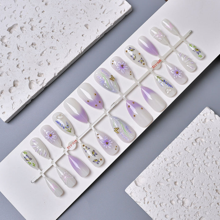 Elegant Floral Artwork Press-On Nails Kalsten