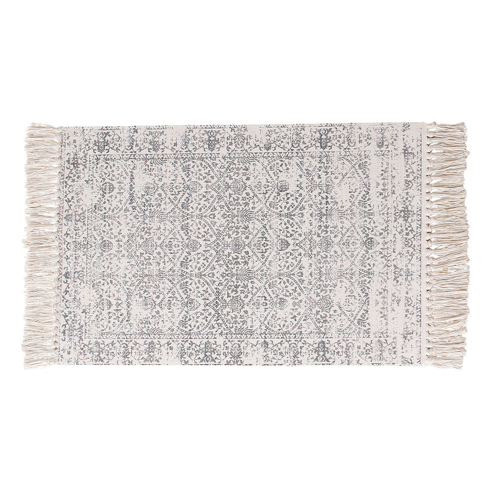 Woven vintage rug runner with fringes and oriental used look Kalsten