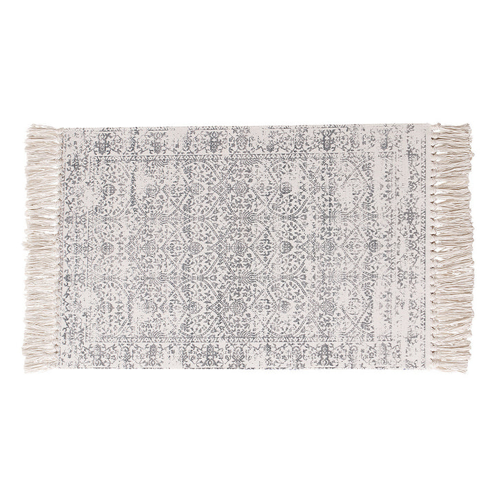 Woven vintage rug runner with fringes and oriental used look Kalsten