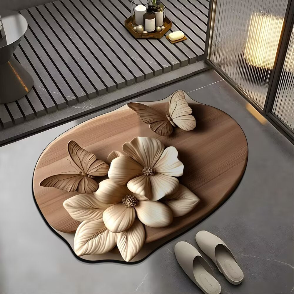 Decorative Butterfly Bath Mat Kalsten