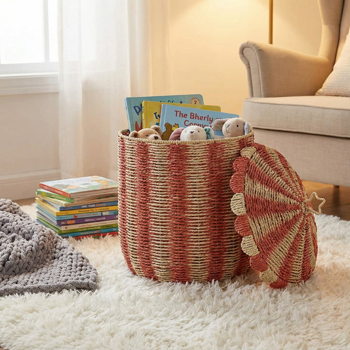 Basket with lid and decorative design Kalsten