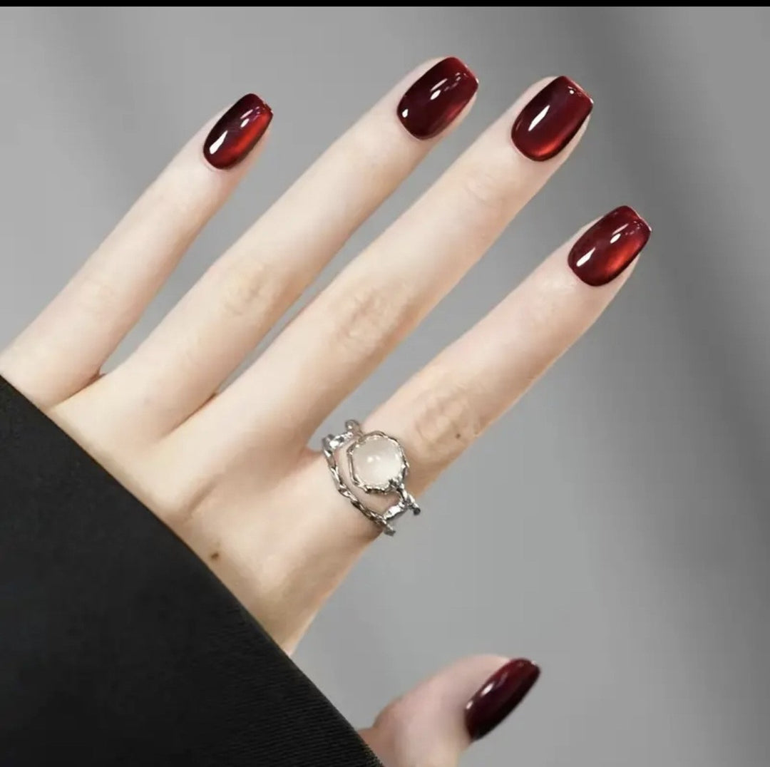 Glossy Emerald Press-On Nail Art Kalsten