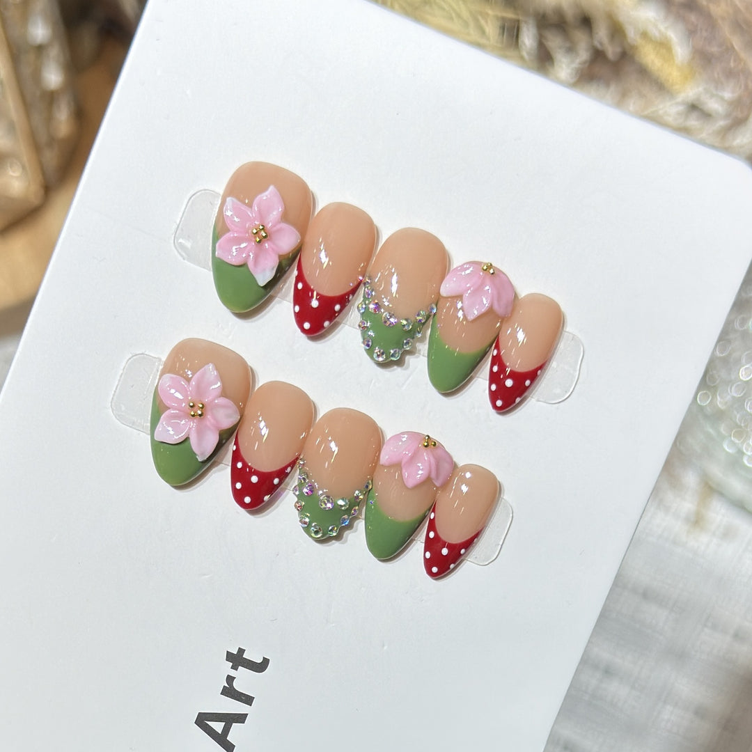 Floral-Themed Decorative Press-On Nail Set Kalsten 1788224030